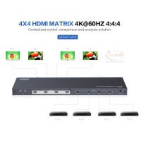 Bộ chia HDMI Matrix 2.0 Switcher 4x4 LKV414 4K2K 60Hz chính hãng LenKeng